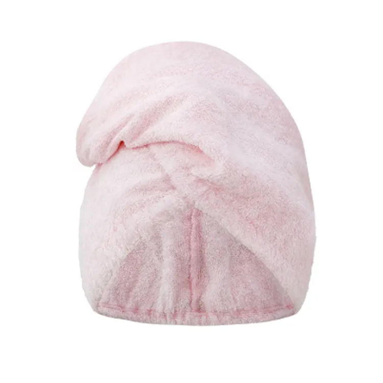 Sumisipsip ng rosas na kawayan microfiber hair turban wrap towel