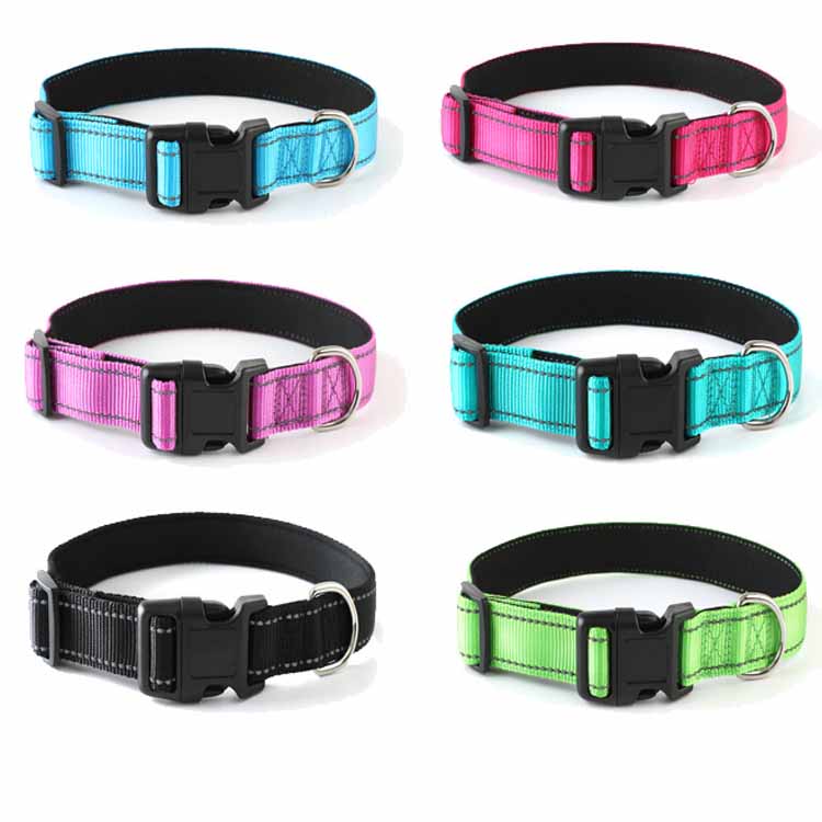 Naaayos na Pasadyang Soft Neoprene Padded Reflective Dog Collar