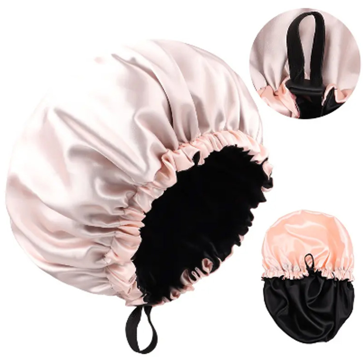 Nababagay na dobleng layer bonnet women round shower caps