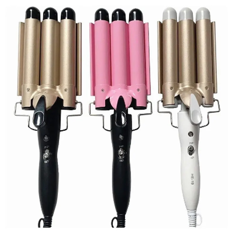 Adjustable Portable Dual Voltage Hair Crimper Three Curling Iron