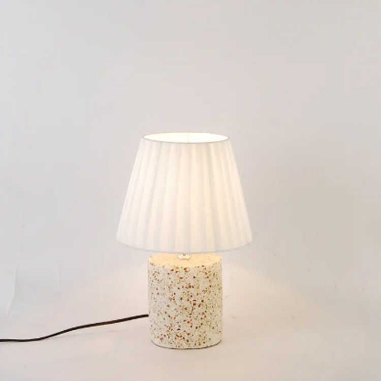 Bedside Modern Dekorasyon White Terrazzo Base Desk Lamp