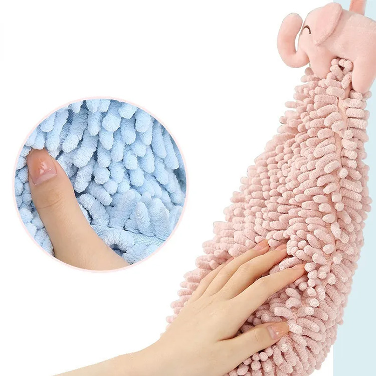 Cartoon banyo kusina basahan chenille fluffy hand towel