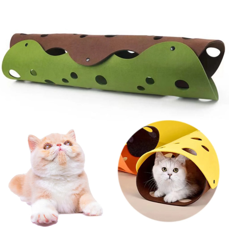 Cat tunnels bed tube bed na may mga butas na naglalaro ng foldable pet tunnel