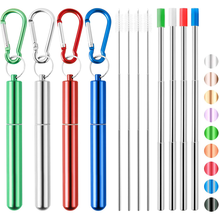 Collapsible Travel Metal Telescopic Drinking Straw