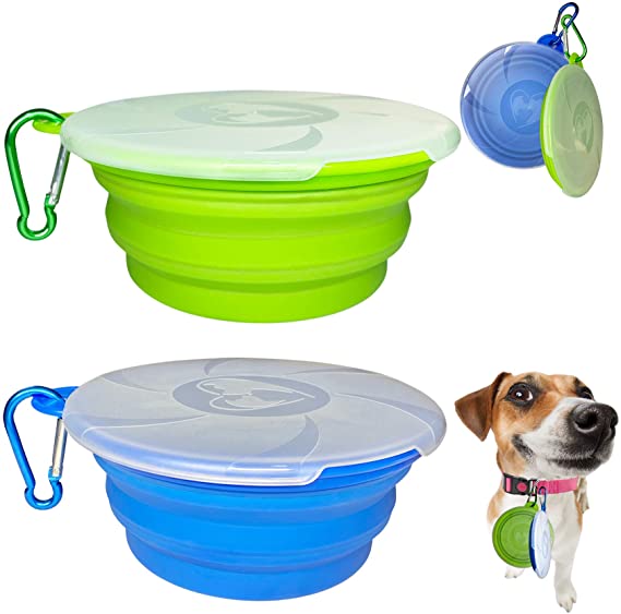 Nako-collaps na Paglalakbay Silicone Dog Food Bowl