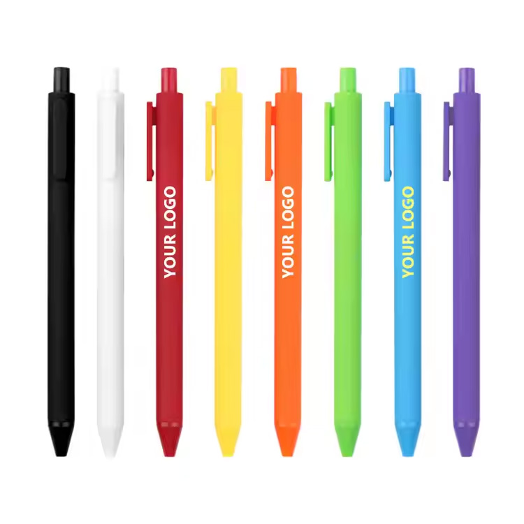 Pasadyang logo advertising pen plastic press ballpoint pens