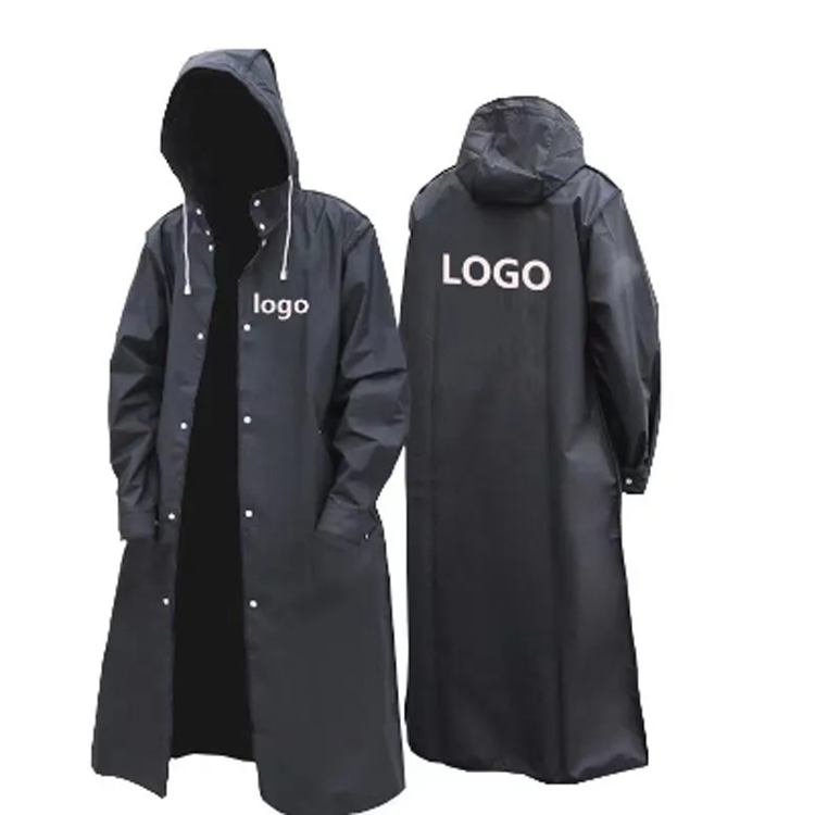 Pasadyang logo kababaihan kalalakihan reusable hooded panlabas na mga raincoats