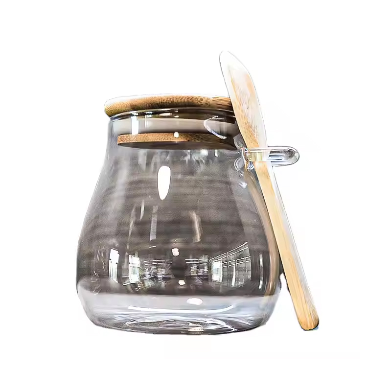 Na -customize na hugis borosilicate glass spice tea na may flip takip