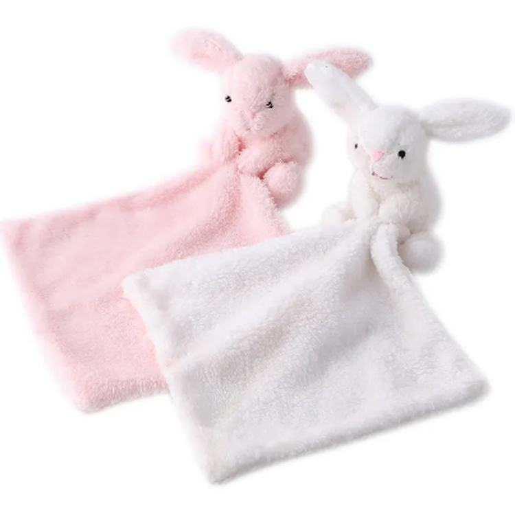 Cute plush rabbit manika mga laruan baby pacifier kuneho nakapapawi towel