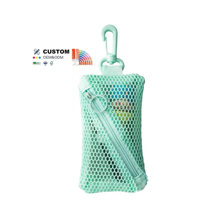 Diagonal maliit na siper barya purse mesh lipstick bag