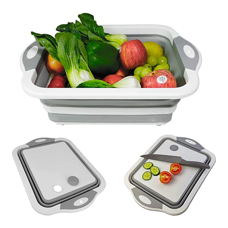 Dish Tub Collapsible Cutting Board na may Colander