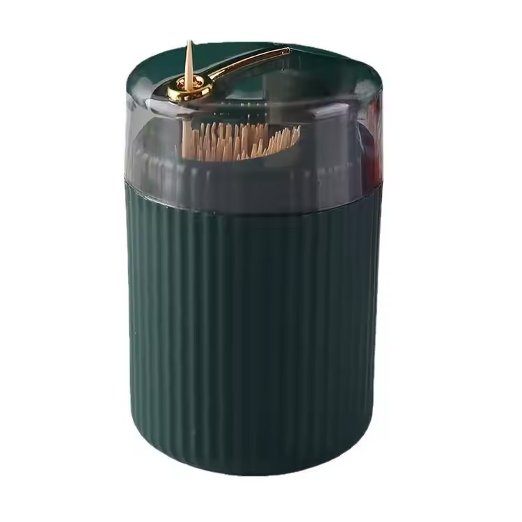 Dispenser push-type na imbakan ng kahon ng toothpick canister holder