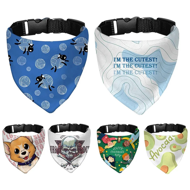 Adjustable Dog Bandana Collar Neck Scarf na may Buckle