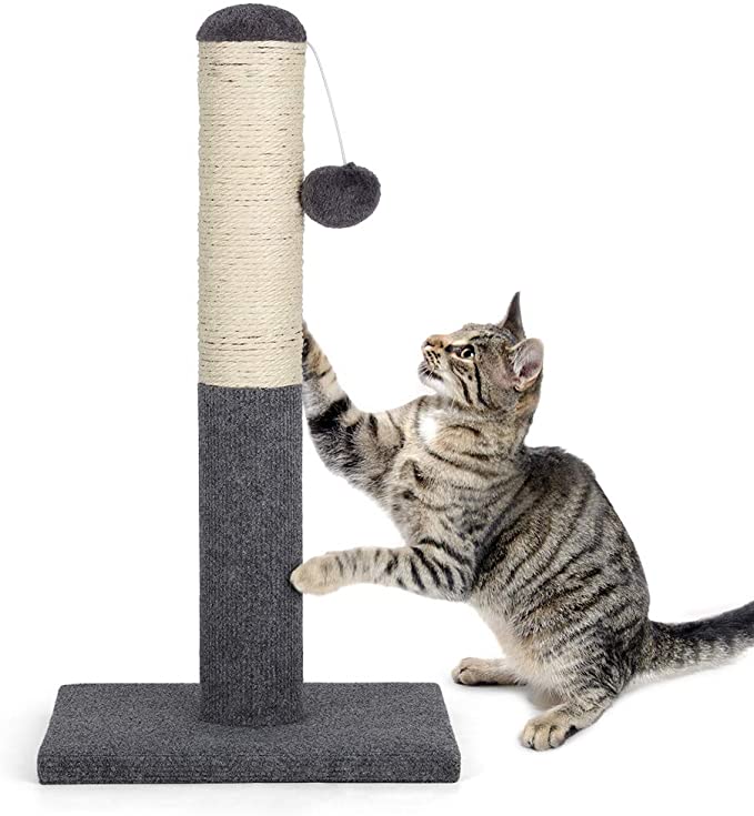 Matibay na Sisal Kitty Cat Scratching Post na may Hanging Ball