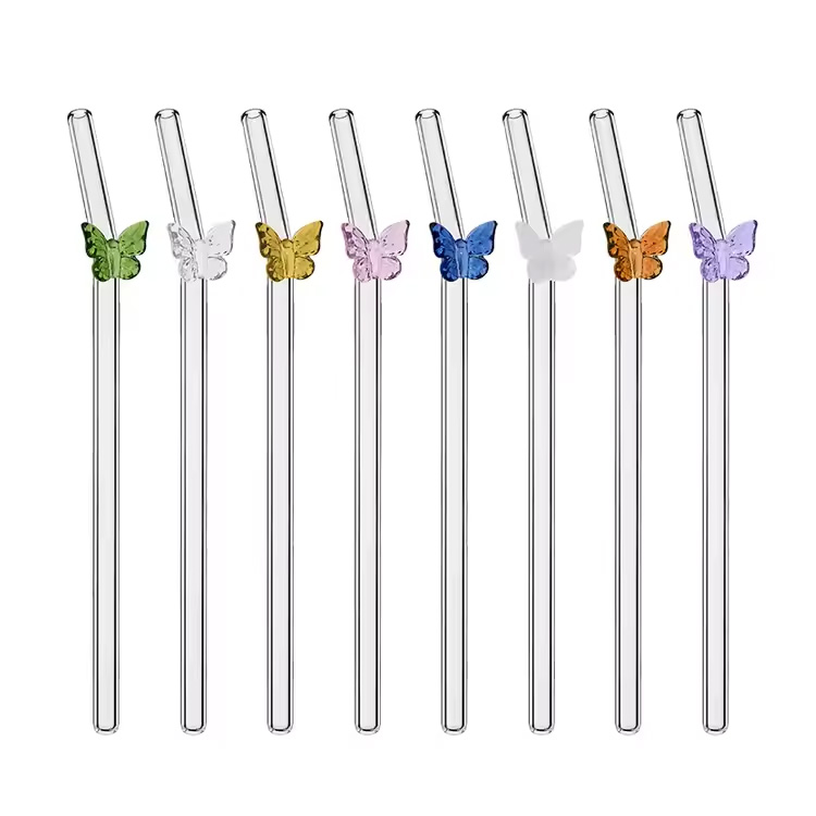 Eco-friendly multi-color butterfly bulaklak prunt twisted glass