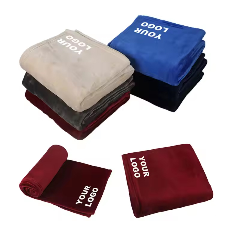 Eco-friendly promosyonal na plush fluffy coral fleece blanket