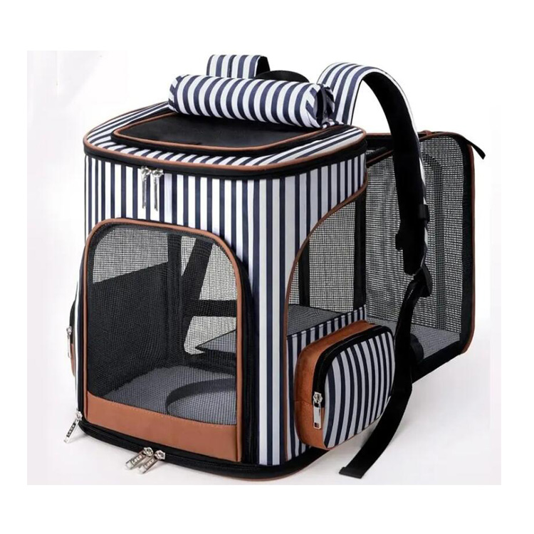 Napapalawak na Travel Dog Carrier Cat Backpack na may Breathable Mesh