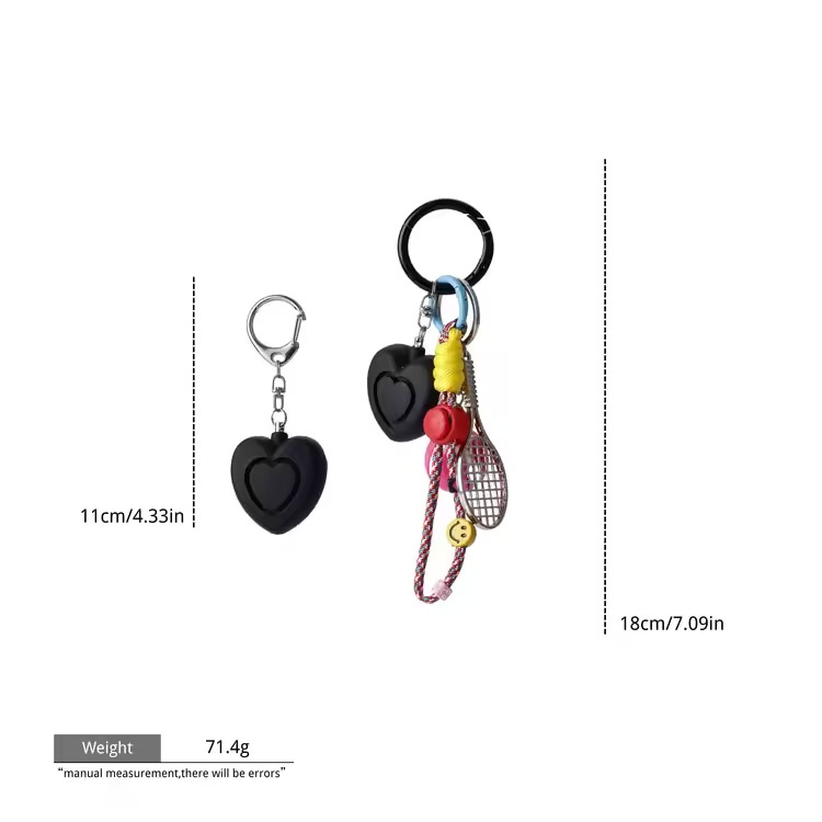 Functional Bag Charms na may Panic Alarm Style Safe Keychain