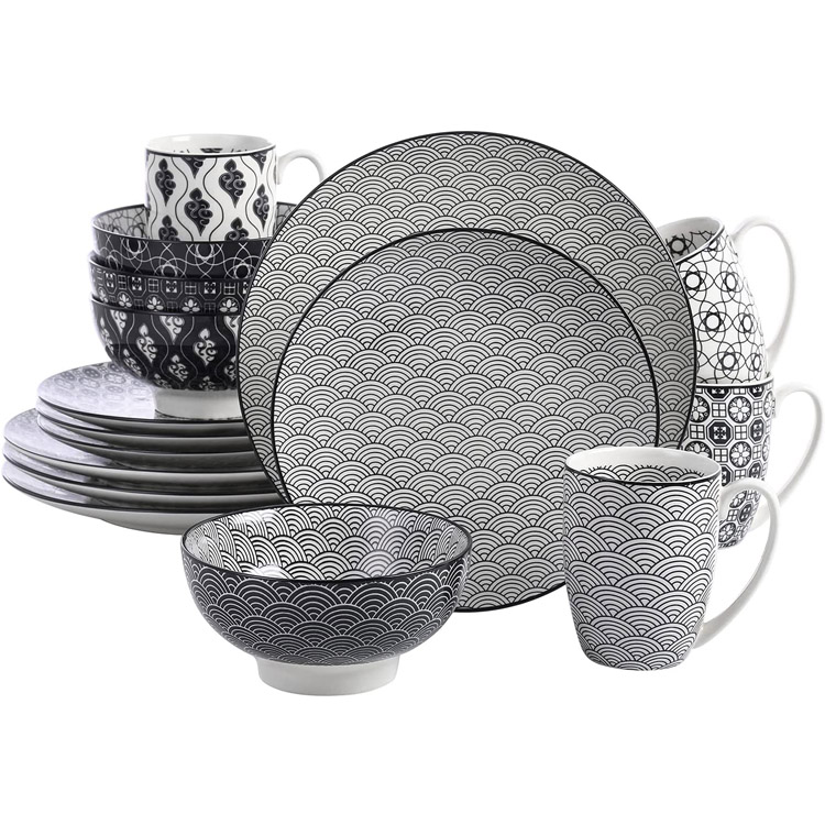 Haruka Ceramic Dinnerware Set Mga Tasa Mga Plato at Mangkok