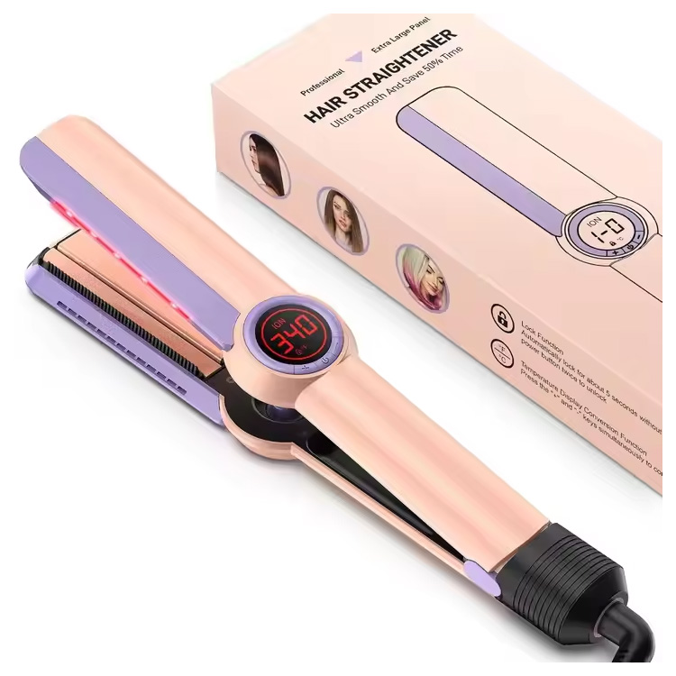 Mataas na pagganap ng hair straightener malawak na mga plato na flat iron