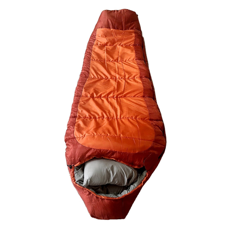Mainit na Pagbebenta ng Adult Mummy Sleeping Bag na may unan para sa paglalakad