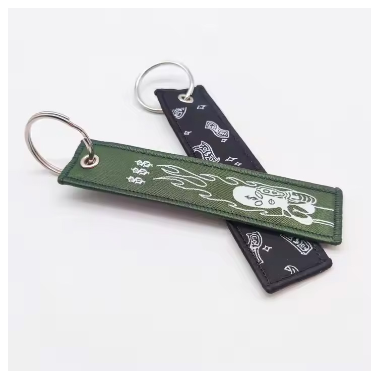 Key chain sublimation tela Anime Embroidery key tags