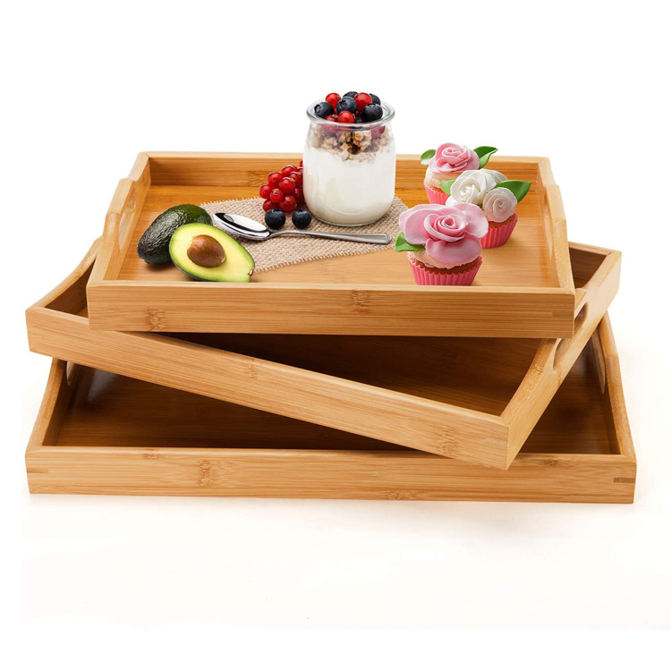 Kusina Food Bamboo Serving Tray with Handle