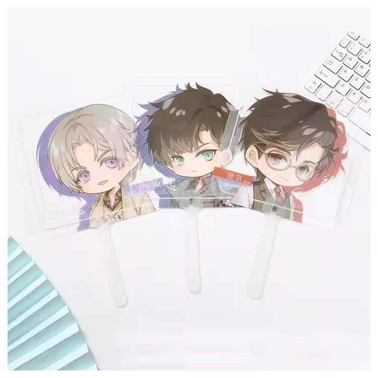 Mini Anime Star Plastic Transparent Waterproof Hand Fans