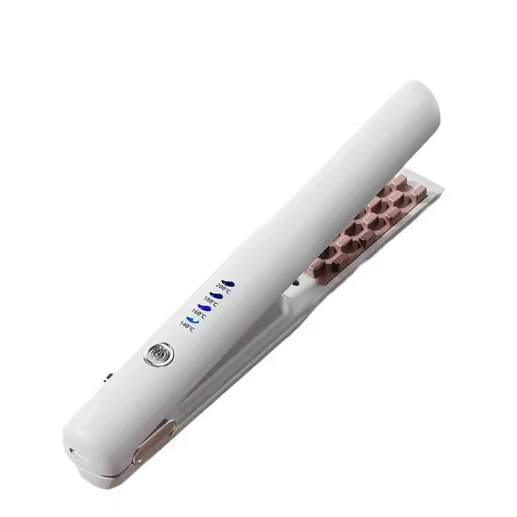 Mini wireless rechargeable hair straightener at curling iron