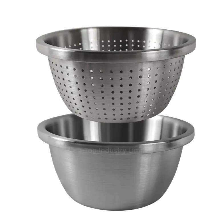 Paghahalo ng mangkok set colander multipurpose function salad mangkok