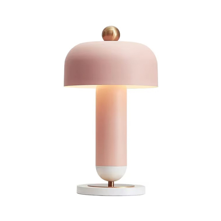 Mushroom Home Decor Villa Nordic Pink Metal Table Lamp