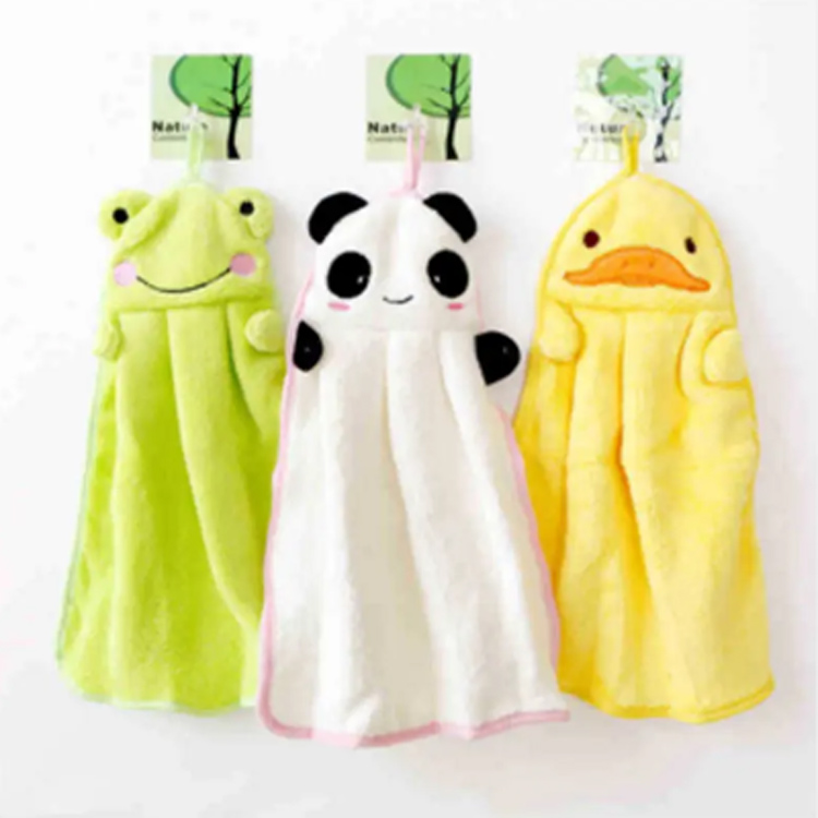 Bagong baby square plush bath baby kamay hayop nakabitin towel