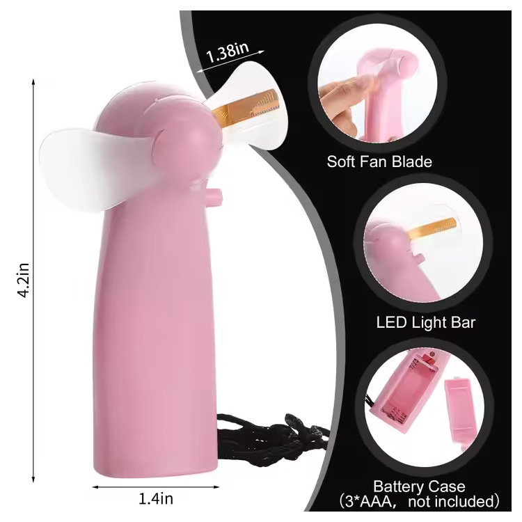 Bagong Mini Portable Handy LED Custom Message Battery Fan