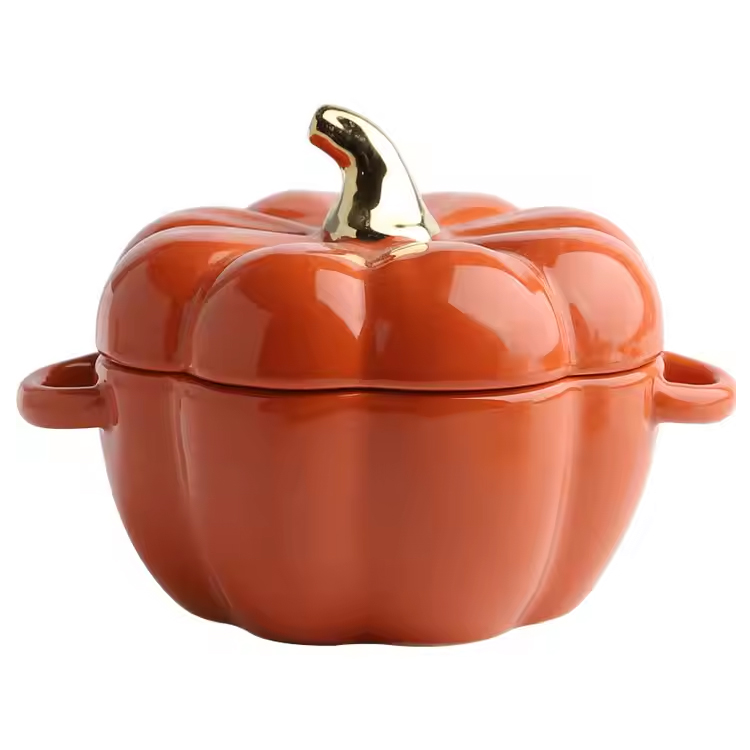 Bagong Pumpkin Shape Baking Bowl na may takip na kusina bakeware