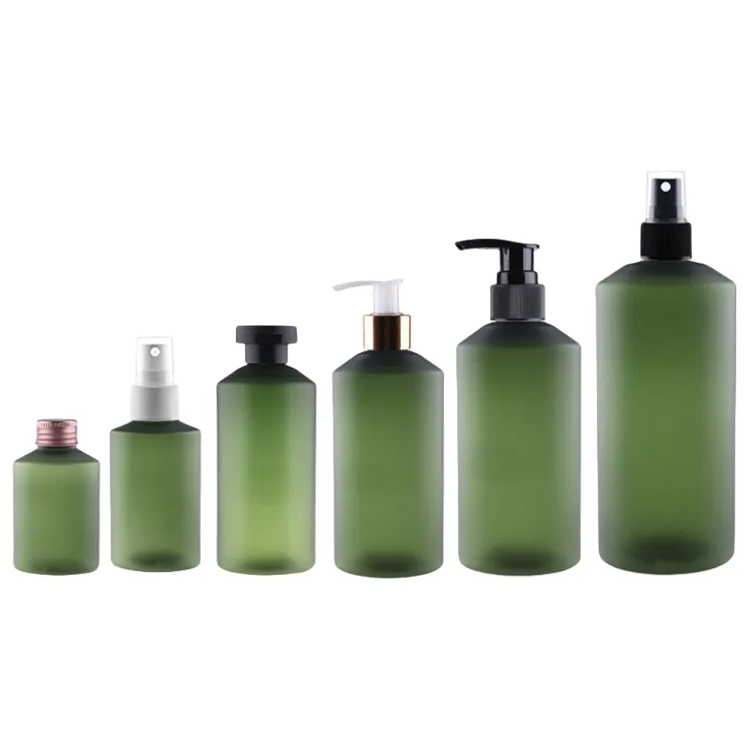 Pahilig na balikat na nagyelo berde toner shampoo bote