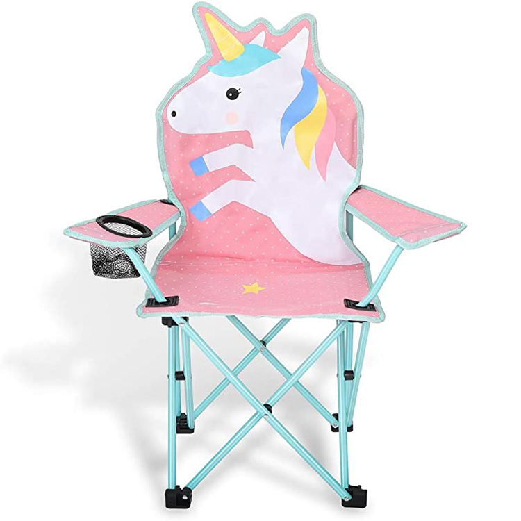 Outdoor Folding Cartoon Kids Camp Chair na may Cup Holder