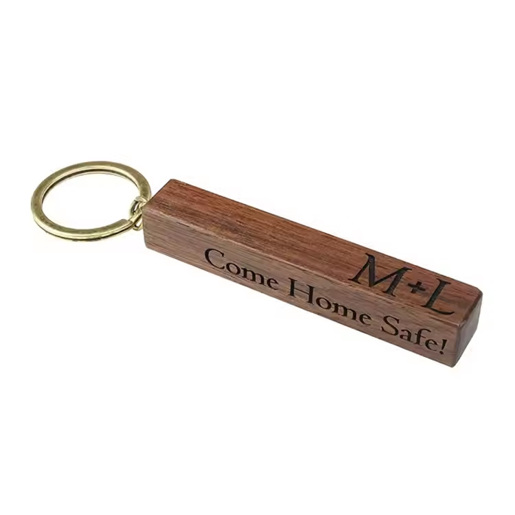 Pendant Wood Chip Metal Keychain Annibersaryo ng Pag -ukit ng Regalo