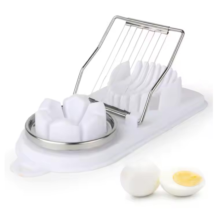 Plastik na pinakuluang itlog na pamutol 2 sa 1 egg slicer para sa mga itlog ng boild