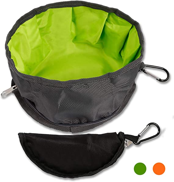 Portable Collapsible Dog Food Travel Bowl na may Zipper