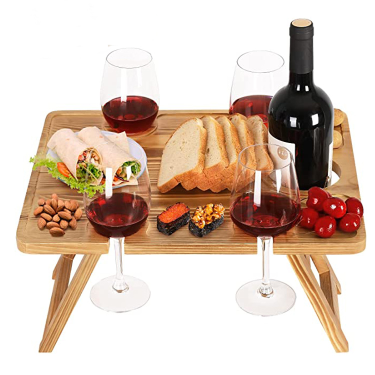 Panlabas na Wooden Folding Portable Wine Picnic Table