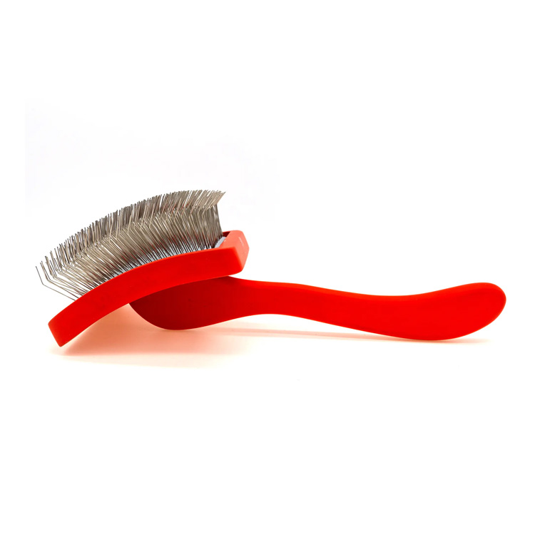 Propesyonal na aso na curved mahaba pin dog grooming slicker brush