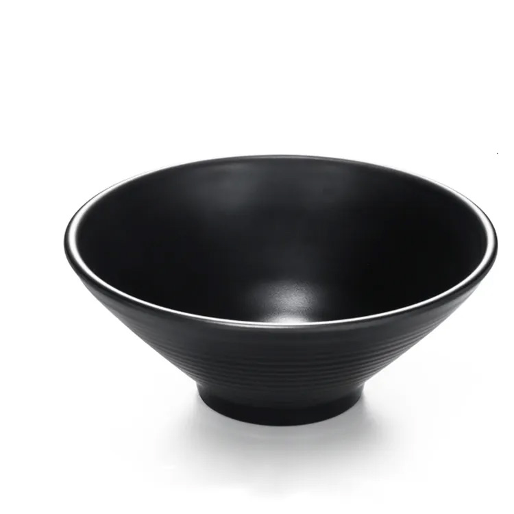 Restaurant A5 Mataas na kalidad ng Matte Black Melamine Ramen Bowl