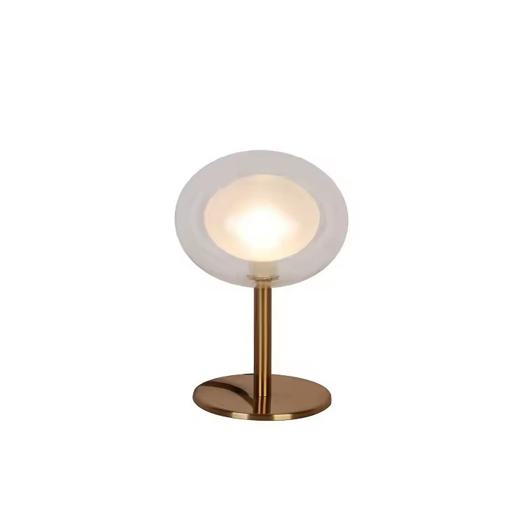 Round Glass Ball Hotel Desk Custom na Metal Base Table Lamp