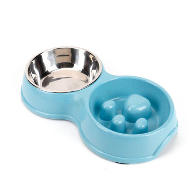 Mabagal na Feeder Pet Double Bowl