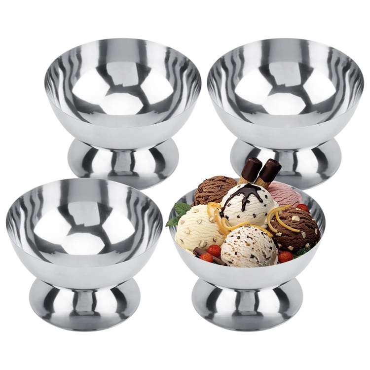 Hindi kinakalawang na asero na ice cream bowl na magagamit muli salad dessert bowl