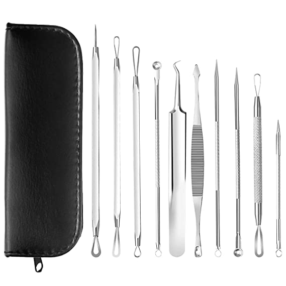 Hindi Kinakalawang na Asero Pimple Popper Blackhead Remover Tool Kit