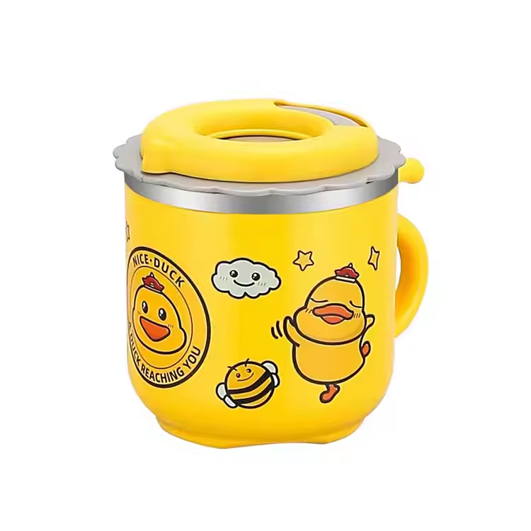 Sus 304 mga bata dayami cute dilaw na pato leak patunay na bata tasa