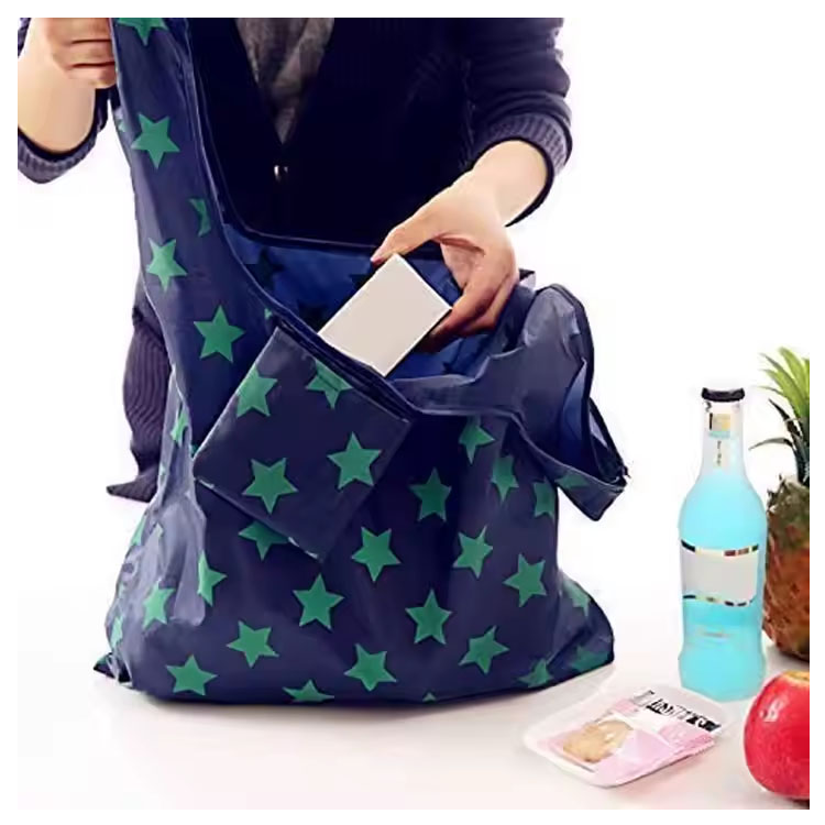 Ang mga hindi tinatagusan ng tubig na mga bag ng grocery na magagamit muli na natitiklop na mga bag ng pamimili
