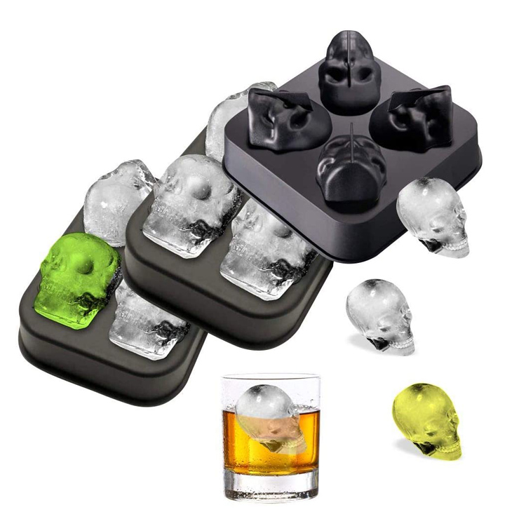 Whisky 3D Skull Silicone Ice Mold Cube Tray