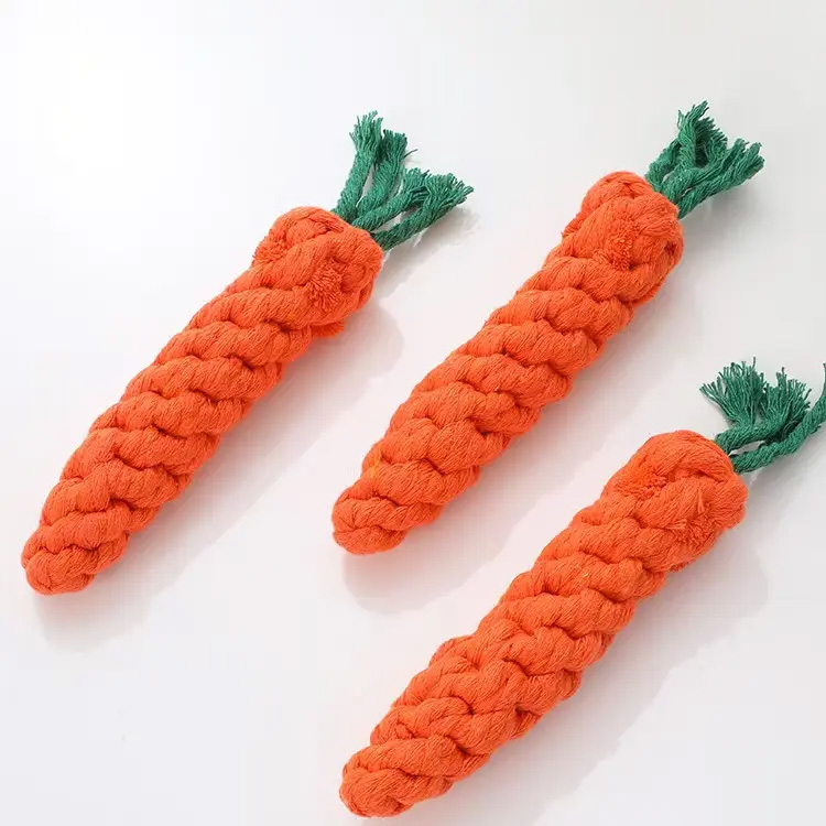 Pakyawan alagang aso kagat ng chew mga laruan karot cotton knot pet laruan